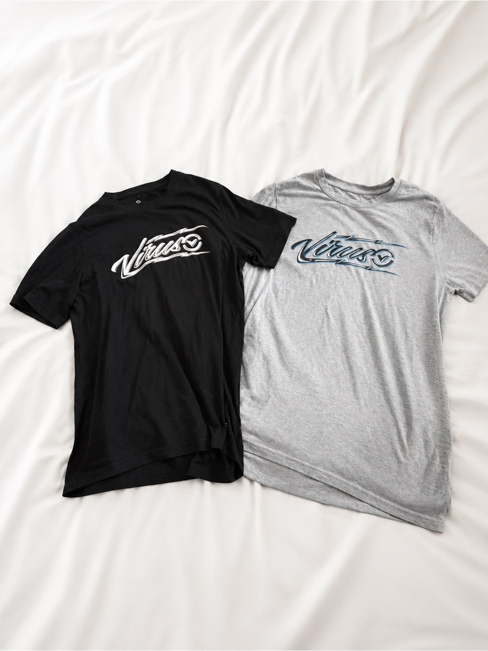 Virus Short-Sleeve Logo Tee in Black and Gray